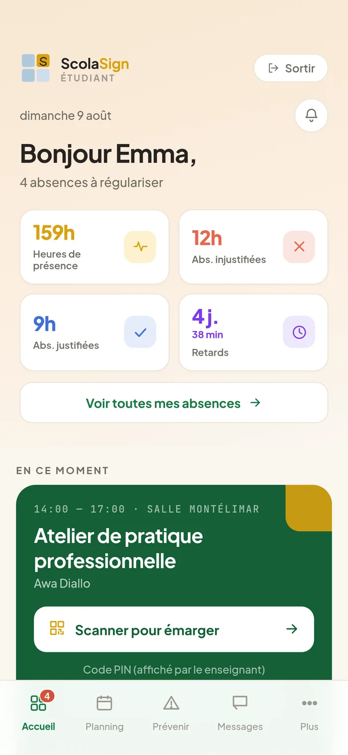 carte de séance avec les 6 cases de saisie du code PIN et le bouton Confirmer.